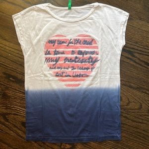 White and blue ombre tee